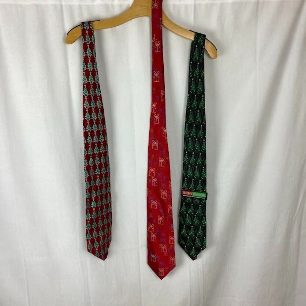 Christmas Novelty Neck Ties Men's Lot‎ of 3 OSFM.